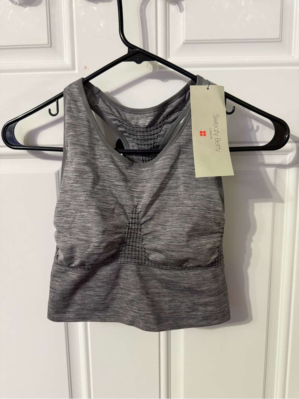 Sweaty Betty Stamina Longline Sports Bra Charcoal Grey Marl L NWT